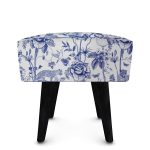 Emirate Square Foot Stool Blue And Black