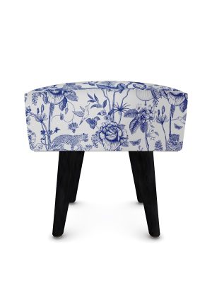Emirate Square Foot Stool Blue And Black