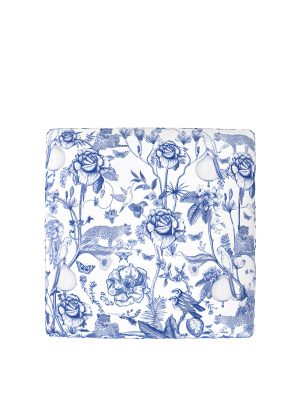 Emirate Square Foot Stool Blue And Black